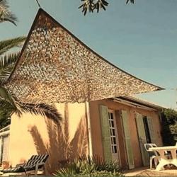 Filet de camouflage triangulaire 80% d'ombrage - Beige Foncé Beige 3x3m