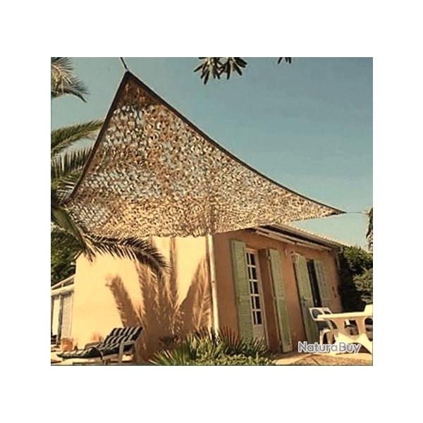 Filet de camouflage triangulaire 80% d'ombrage - Beige Fonc Beige 3x3m