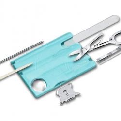 BEL153 CARTE SUISSE VICTORINOX "SWISSCARD NAILCARE" TURQUOISE 13 FONCTIONS NEUF