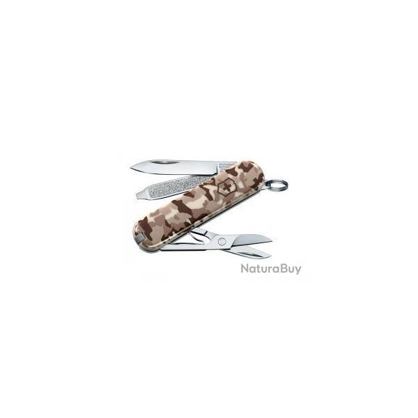 BEL158 COUTEAU SUISSE VICTORINOX "CLASSIC" CAMOUFLAGE DESERT 7 FONCTIONS NEUF