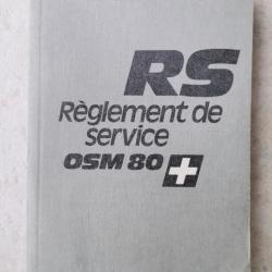 RS Règlement de Service OSM 80 de l'armée suisse