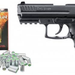 Pack prêt à tirer Pistolet d'alarme HKP30 calibre 9mm PAK + 50 munitions