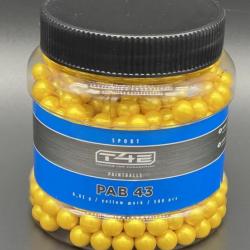 Billes BIO jaune Paintball Calibre 43 en boîte de 500 (PAB43)