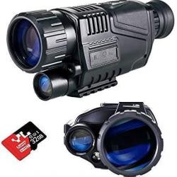 Monoculaire à vision nocturne HD 5x40 avec carte SD 32 GO offerte - Livraison rapide