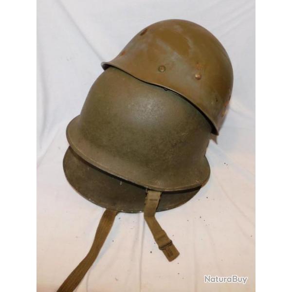 LOT 2 CASQUES FRANCE MODELE 1952 :  dats 1953 - EPOQUE INDOCHINE