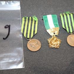 Lot de 3 médailles d'honneur ou commémoratives - La médaille d honneur départementale et communale r