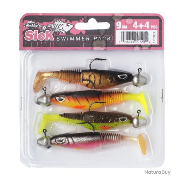 Kit de Leurre Berkley Sick Swimmer 9cm Pre-Rigged Bismuth