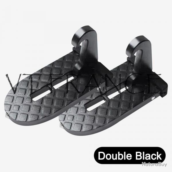 Marche de Porte de Voiture Alu Amovible, Couleur: Noir 2pcs