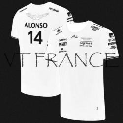 Maillot ASTON MARTIN F1 2023 Alonso & Stroll, Couleur: Blanc 14, Taille: Au Choix