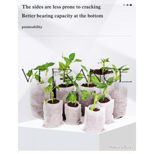 100 Pots Sacs de Culture Biodegradable, Taille: 10x10cm