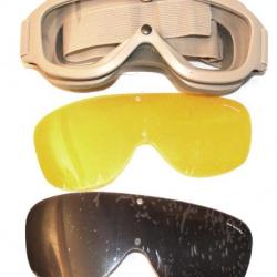 Masque / lunettes tactiques avec écrans jaune et noir Bollé