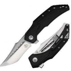 Couteau Begg Knives Astio Black Lame Tanto D2 Manche G10/Stainless IKBS Framelock Clip BG008