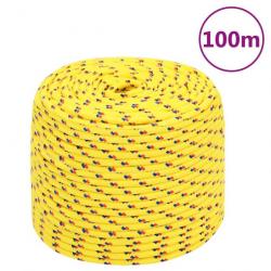 Corde de bateau Jaune 8 mm 100 m Polypropylène