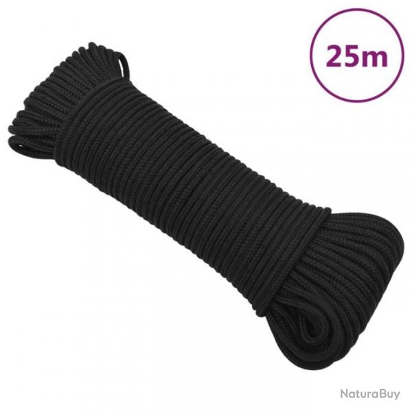 Corde de bateau Noir complet 4 mm 25 m Polypropylne