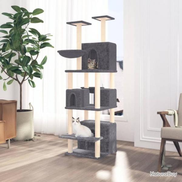 Arbre  chat avec griffoirs en sisal Gris fonc 180 cm