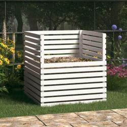 Composteur Blanc 100x100x102 cm Bois massif de pin