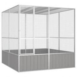 Cage à oiseaux Gris 213,5x217,5x211,5 cm Acier galvanisé