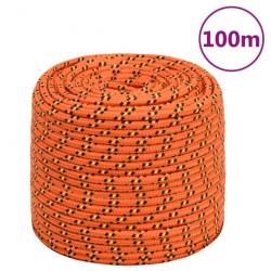 Corde de bateau Orange 6 mm 100 m Polypropylène