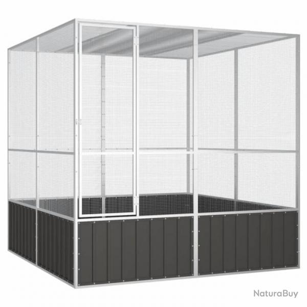 Cage  oiseaux Anthracite 213,5x217,5x211,5 cm Acier galvanis