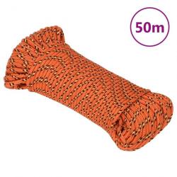 Corde de bateau Orange 4 mm 50 m Polypropylène