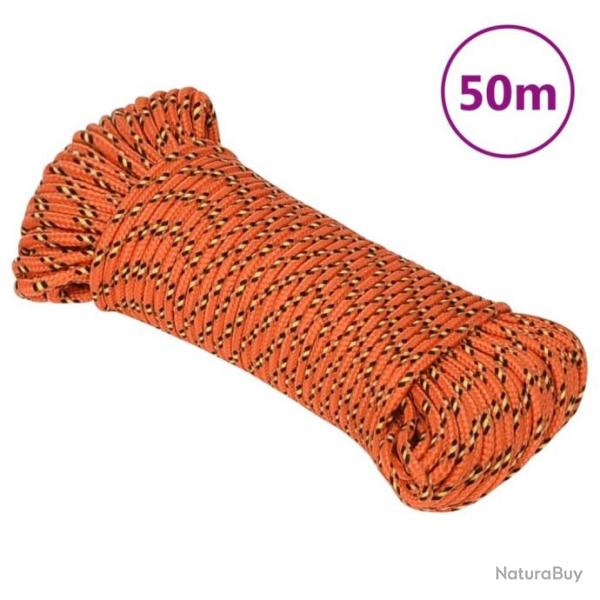 Corde de bateau Orange 4 mm 50 m Polypropylne