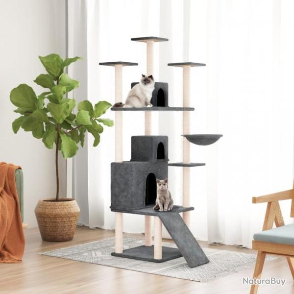 Arbre  chat avec griffoirs en sisal Gris fonc 175 cm