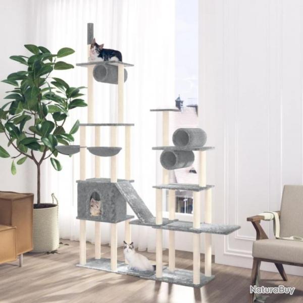 Arbre  chat avec griffoirs en sisal Gris clair 279 cm