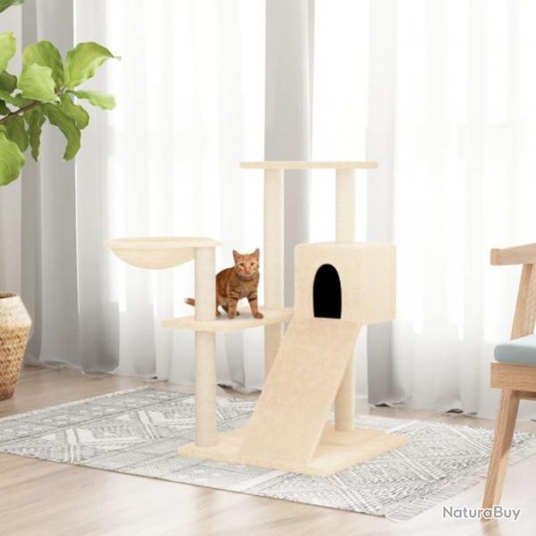 Arbre  chat avec griffoirs en sisal Crme 82 cm