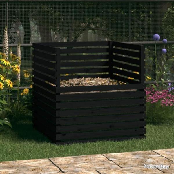 Composteur Noir 100x100x102 cm Bois massif de pin