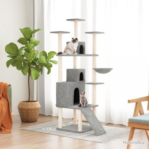 Arbre  chat avec griffoirs en sisal Gris clair 175 cm