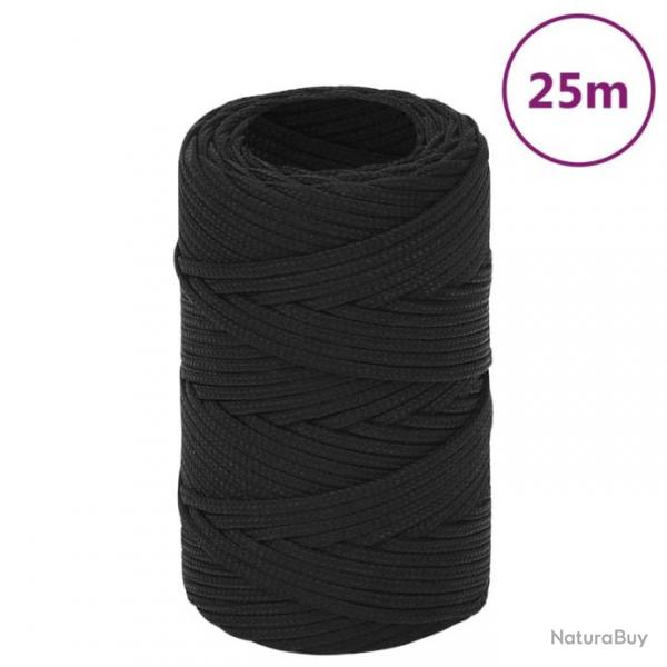 Corde de bateau Noir complet 2 mm 25 m Polypropylne