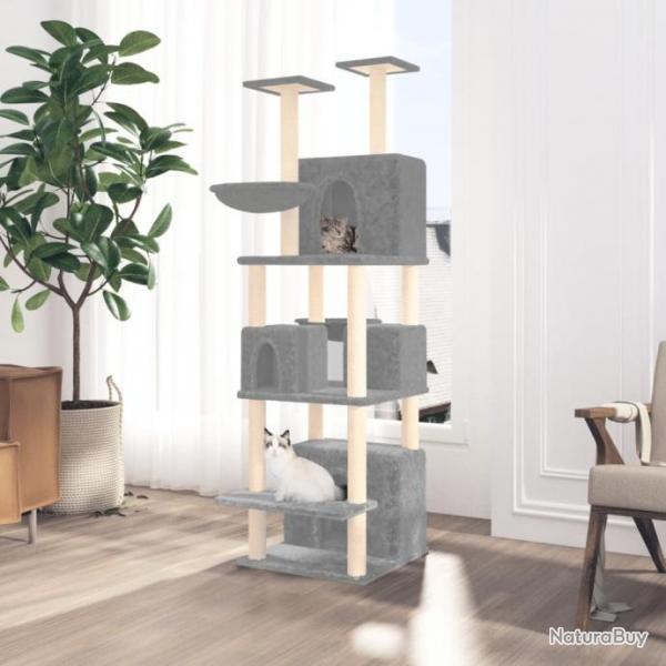 Arbre  chat avec griffoirs en sisal Gris clair 180 cm