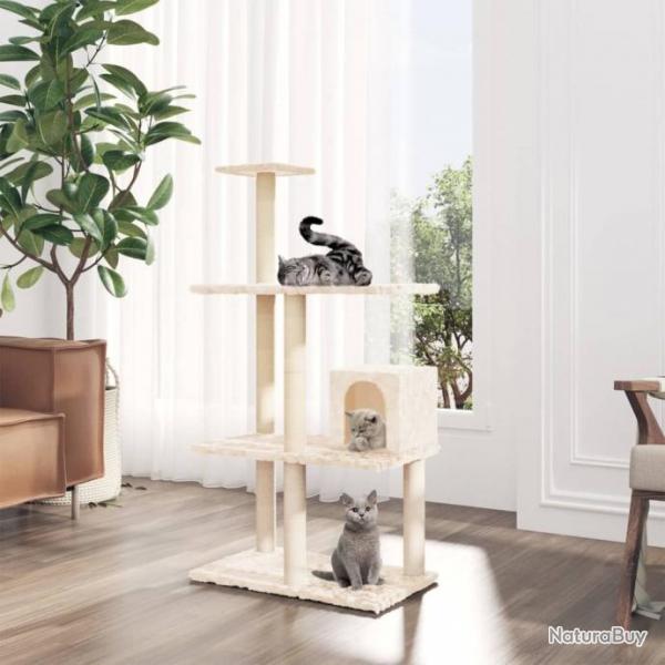 Arbre  chat avec griffoirs en sisal Crme 119 cm