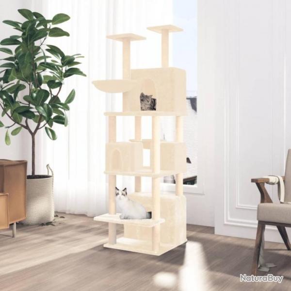 Arbre  chat avec griffoirs en sisal Crme 180 cm