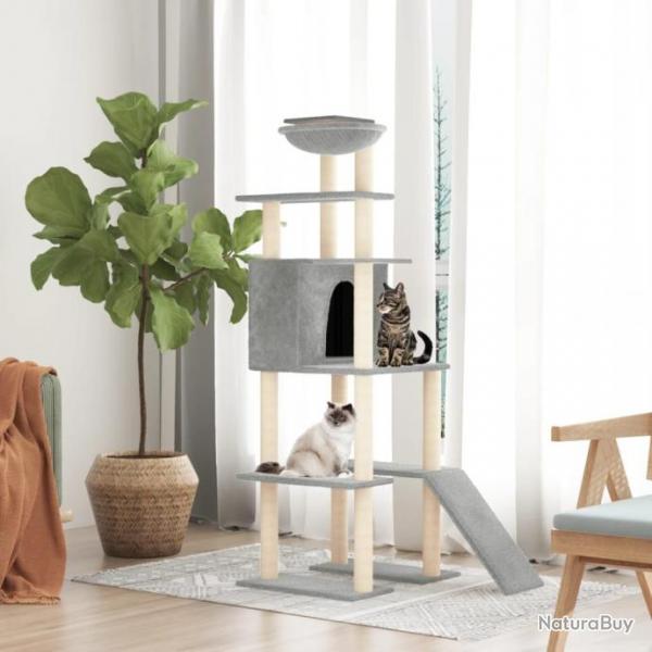 Arbre  chat avec griffoirs en sisal Gris clair 166 cm