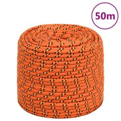 Corde de bateau Orange 8 mm 50 m Polypropylène