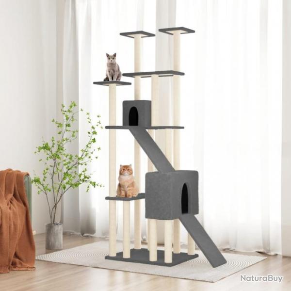 Arbre  chat avec griffoirs en sisal Gris fonc 190 cm