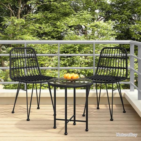 Chaises de jardin 2 pcs Noir 48x62x84 cm Rsine tresse