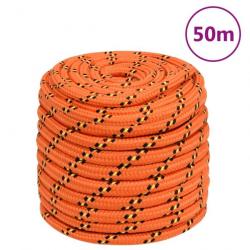 Corde de bateau Orange 18 mm 50 m Polypropylène