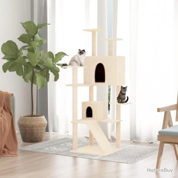 Arbre  chat avec griffoirs en sisal Crme 153 cm