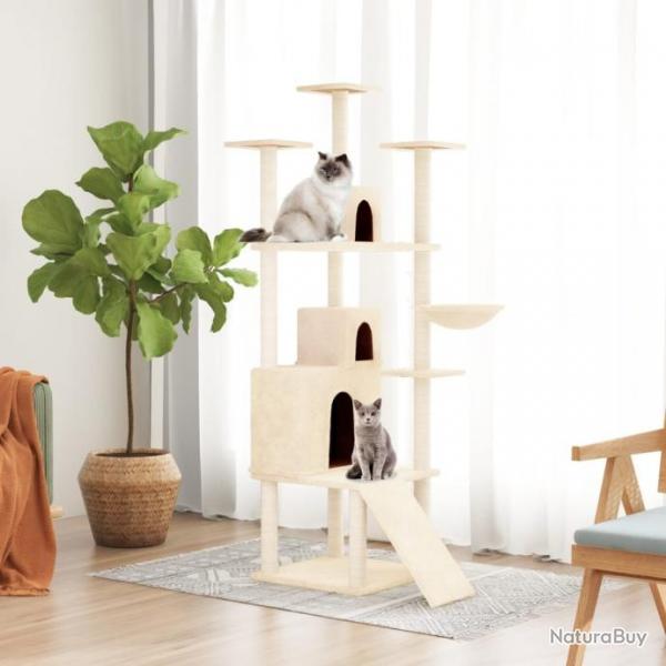 Arbre  chat avec griffoirs en sisal Crme 175 cm