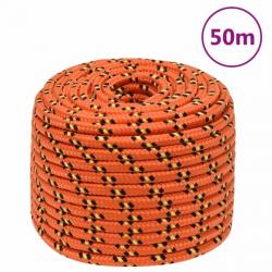 Corde de bateau Orange 12 mm 50 m Polypropylène