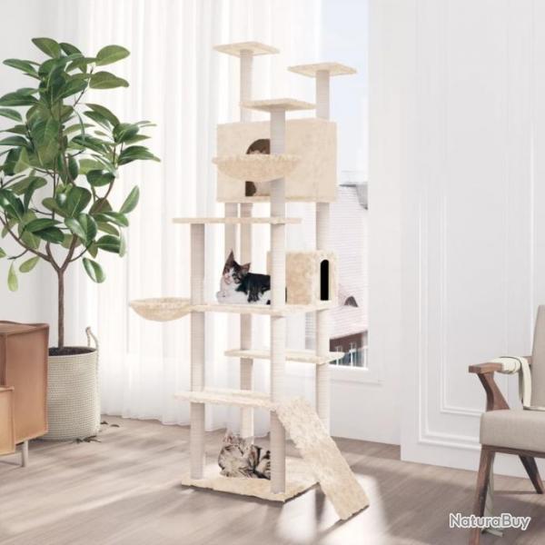 Arbre  chat avec griffoirs en sisal Crme 191 cm