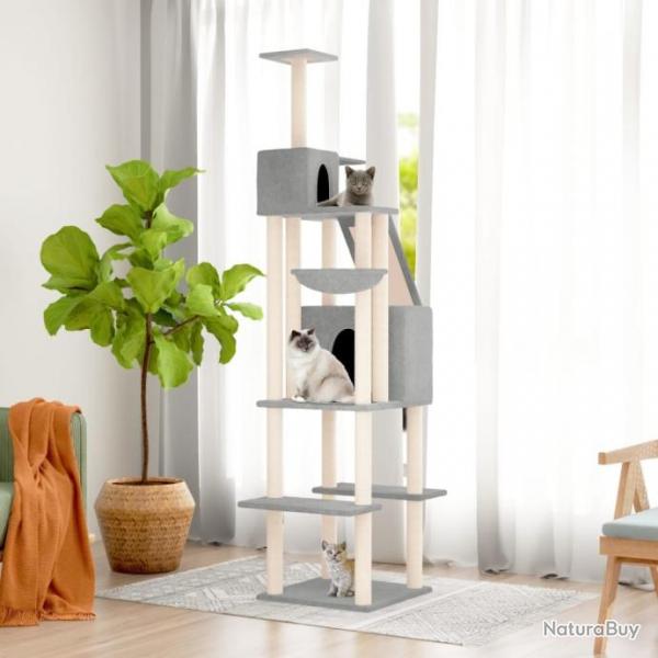 Arbre  chat avec griffoirs en sisal Gris clair 201 cm