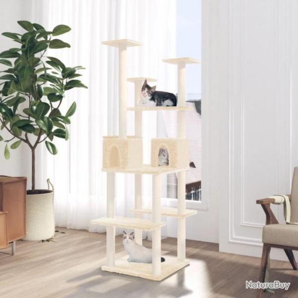 Arbre  chat avec griffoirs en sisal Crme 167 cm