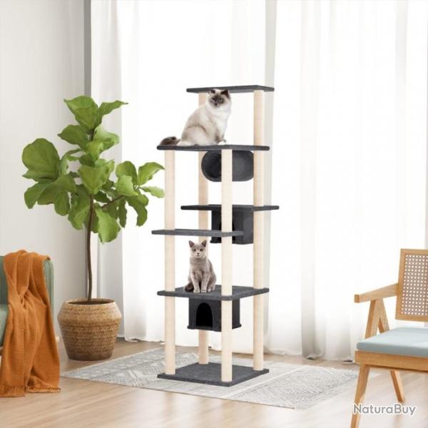 Arbre  chat avec griffoirs en sisal Gris fonc 169 cm