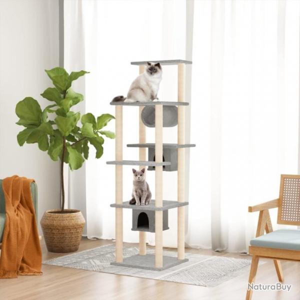 Arbre  chat avec griffoirs en sisal Gris clair 169 cm