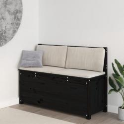 Banc Noir 110x41x76,5 cm Bois de pin massif