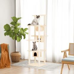 Arbre à chat avec griffoirs en sisal Crème 169 cm