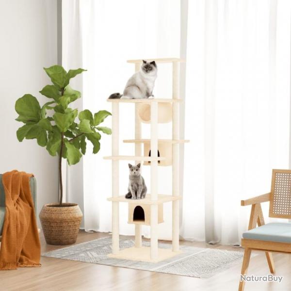 Arbre  chat avec griffoirs en sisal Crme 169 cm